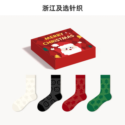 クリスマスソックス - おしゃれなギフトボックス入り カップル用 秋冬