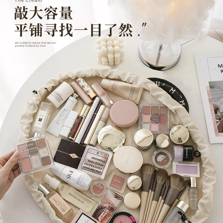 化粧ポーチ - 防水 PU レザー トラベル 巾着 収納バッグ ポータブル