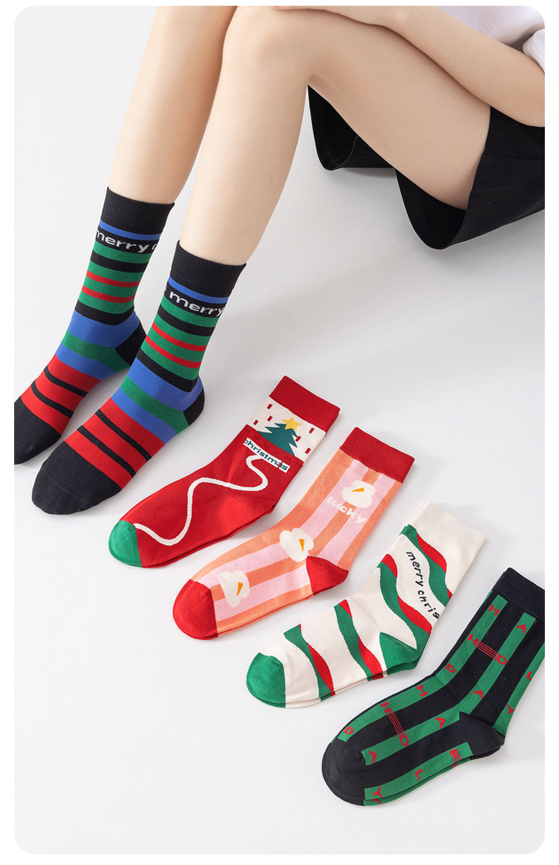 クリスマスソックス - おしゃれなギフトボックス入り カップル用 秋冬