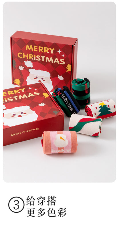 クリスマスソックス - おしゃれなギフトボックス入り カップル用 秋冬