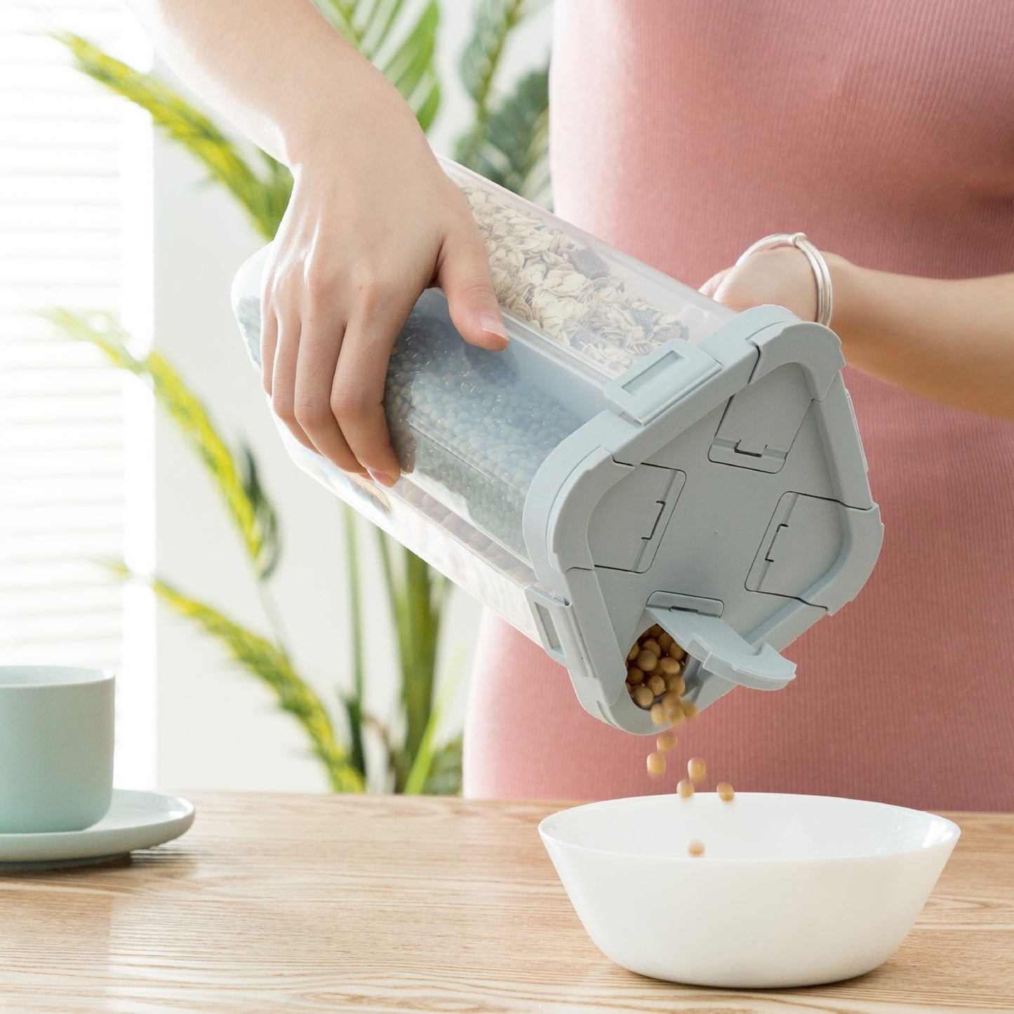 穀物保存容器 - 小型スクエア 家庭用 米びつ 整理整頓