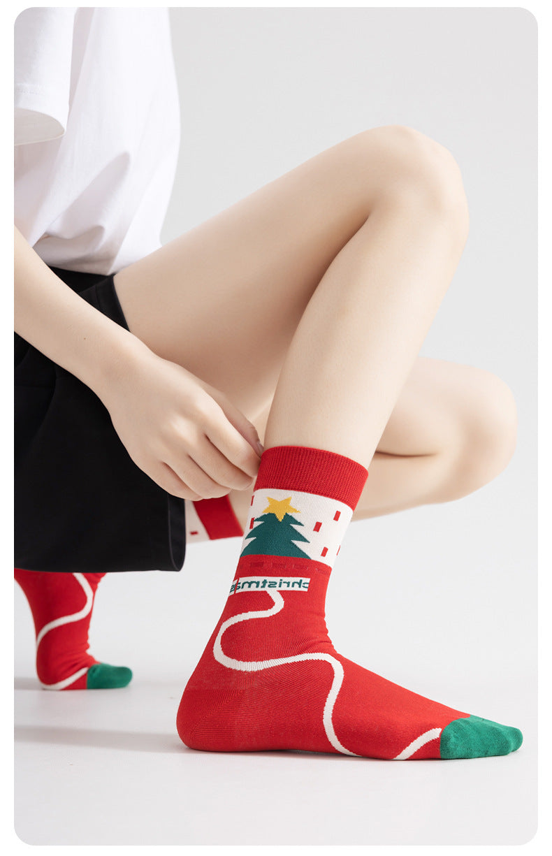 クリスマスソックス - おしゃれなギフトボックス入り カップル用 秋冬