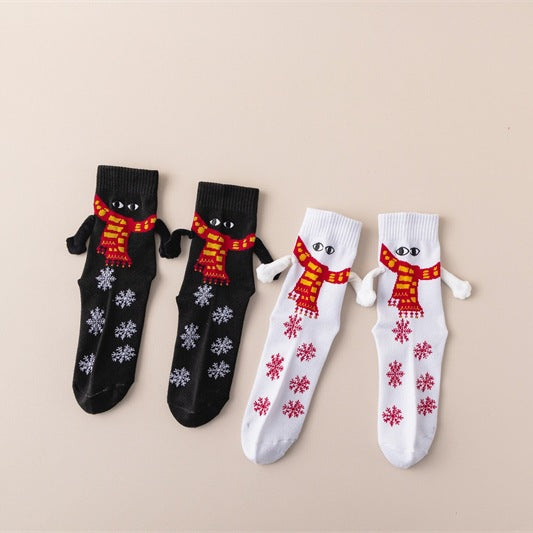 マグネット付きクリスマスソックス - 白 無地 通気性抜群 万能ソックス