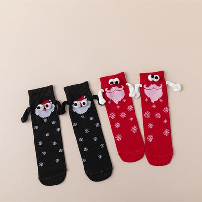 マグネット付きクリスマスソックス - 白 無地 通気性抜群 万能ソックス