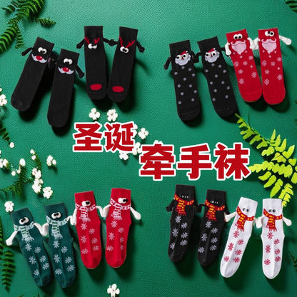 マグネット付きクリスマスソックス - 白 無地 通気性抜群 万能ソックス